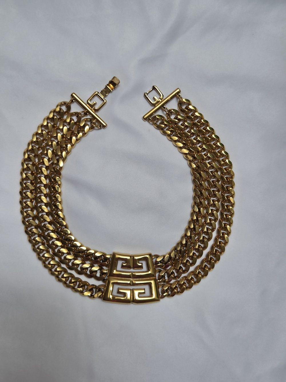 Vintage Runway GIVENCHY Gold-Tone Multi-Chain Statement Necklace